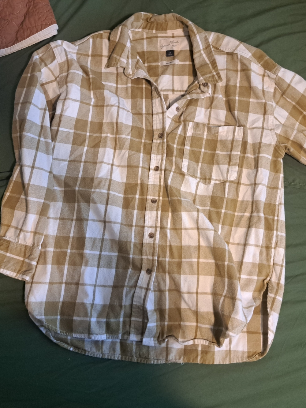 Women's Casual Beige Plaid Button-Up Shirt